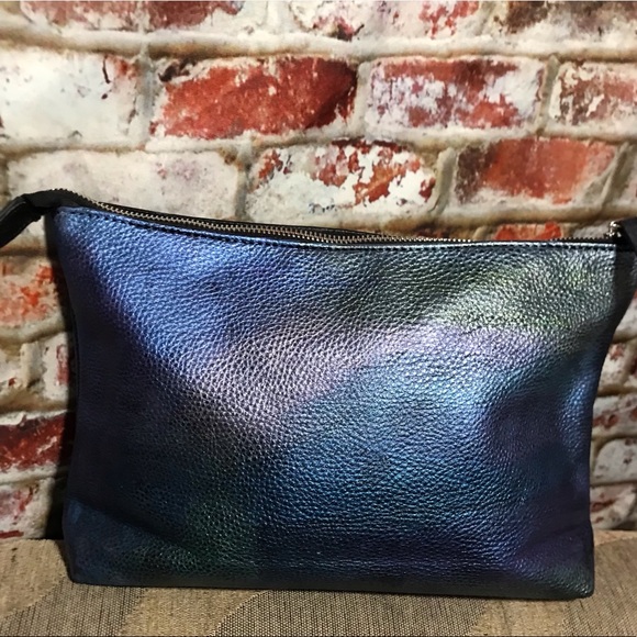 Steve Madden Metallic Rainbow Multi Colored Leather Clutch - Picture 4 of 16